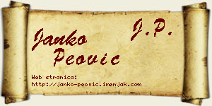 Janko Peović vizit kartica